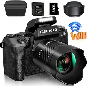 "4K Saneen Digital Camera, 64MP WiFi Vlogging Camera + 32GB"