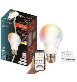 EcoSmart 60W Smart A19 Color Changing LED Bulb