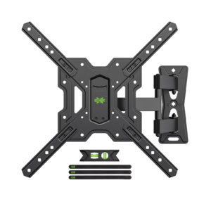 USX MOUNT UL Listed Full Motion TV Mount, Swivel Articulating Tilt TV Wall Mount for 26-55Inch LED, 4K TVs, Wall Mount TV Bracket with VESA 400x400mm Up to 77lbs, Perfect Center Design -XMM006-1