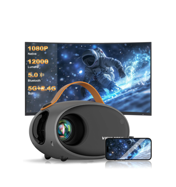 5G WiFi Projector with Bluetooth, 1080P HD 12000L Portable Movie Projector